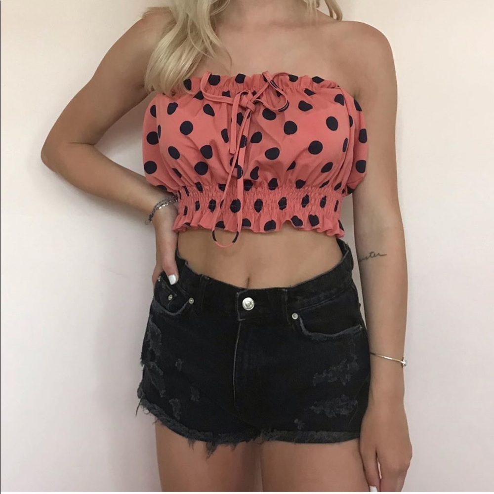 Polka dot tube top